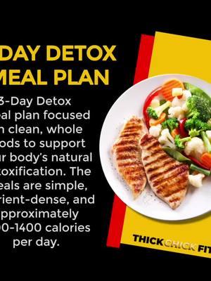 Feeling sluggish after holiday feasting? Don’t worry, it’s time to reset and refresh! My 3-Day Detox Meal Plan is designed to help you beat the bloat, boost energy, and get back on track! 💪🏾✨ ✅ Clean eating ✅ Simple, healthy meals ✅ Kickstart your wellness goals Ready to detox? Let’s do it! 🥒🍋 Download your plan today! #DetoxYourBody #3DayDetox #HealthyEatingHabits #MealPlanReset #HolidayDetox #WellnessJourney #ThickChickFitness #CleanEatingMadeSimple #HealthyLifestyleChoices #MindAndBodyReset #NutritionMatters #BloatBeGone #FitAndHealthy #creatorsearchinsights 