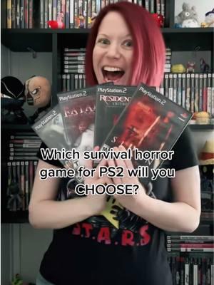 It’s gonna be Clock Tower 3 from this lineup for me! #survivalhorrorgames #ps2 #ps2games #siren #clocktower3 #fatalframe #residentevil #gamer #teefurystyle 