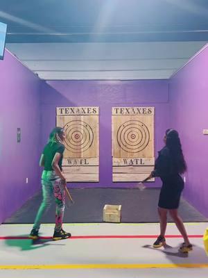 Having a blast throwing axes! #community #axethrowing #houston #fyp #watl #trending 