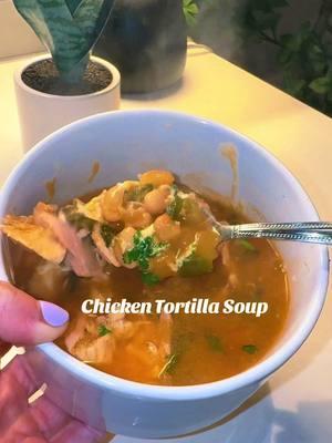 This cold Dallas weather means it's time for some soup✨  CHICKEN TORTILLA SOUP MINUS NO TORTILLAS HAHA   Shredded rotisserie chicken chicken stock & chicken broth  1 can northern beans, drained 1 jar salsa verde 1 yellow onion, diced 1 tbsp tomato paste 1 jalapeño, diced   cilantro chopped 1 tbsp minced garlic 1 tbsp butter 1 tsp chili powder 1 tsp salt and pepper  #chickentortillasoup #souprecipes #dinner #EasyRecipes #soup #souptok 