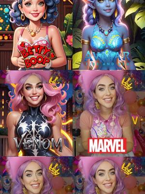 Which one should I cosplay as? 💖 #whatsyourfavorite #bettyboop #avatar #venom #marvel #hasbinhotel #barbie #cosplay #CapCut 