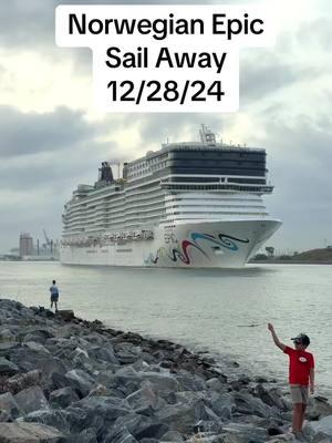 Norwegian Epic sailing away from Port Canaveral for a 7 night cruise! Have you cruised on Norwegian Epic? #norwegianepic #norwegiancruise #portcanaveral #cruiseship #cruisetok #cruiselife #fyp 