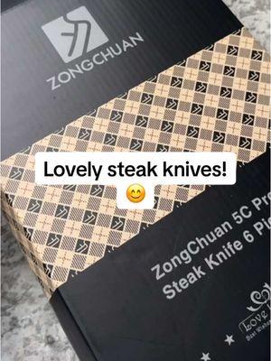 @Zongchuan Store we have thoroughly enjoyed using these steak knives. They’re easily the nicest ones we’ve ever owned. They will last a lifetime. Thank you! #steakknives #knives #TikTokShop #ttshop #widowsoftiktok #cookingutensils #goodknives 