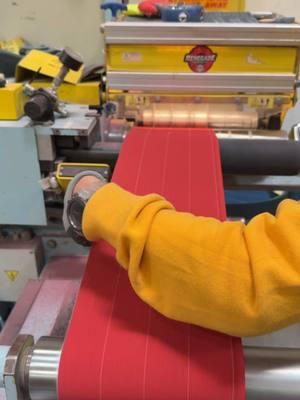 Our 2” x 72” Shredder Ceramic Sanding Belts being made in production 🤘🏽🙏🏼🙂‍↕️ !  #maverick #abrasives #2x72 #shredder #ceramic #manufacturing #production #mfg #sandingbelt #sander #beltsander #satisfying #metalwork #metalfab #woodwork #woodworking