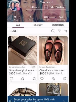 Hey guys! Check out my Poshmark closet! 🔗 at the top in my 🔗 🌲 🩷🩷🩷 I’m focusing on clearing out all my for sale items! #quicksale #sale #sellwithposhmark #poshmark #clothes #resale #recycle #clothingline #clothingbrand #chanel #givenchy #givenchyprismelibre #buckle #jeans #shoes #elegant