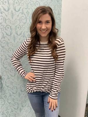 A *tied* and true fave: the 24/7 Austin tee in new wear-now stripes. #discovermaurices #tee #tees #casual #stripes #jeans #fashion #new #newarrivals #shopping #january #ootdinspo #fashiontiktok  🎥| @hey_its_tearsin 