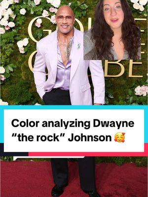 Replying to @sam_gabb color analyzing the beautiful Dwayne Johnson to figure out just why he looks so resplendent in that purple shirt and jacket at the #goldenglobes2025 #dwaynejohnson #dwaynetherockjohnson #therock #colorseasons #coloranalysis #lightspring #softsummer #softautumn #deepautumn #neutralundertone #warmundertone #coolundertone #whatismycolorseason #colorseasonfilter #coloranalysisdiy 