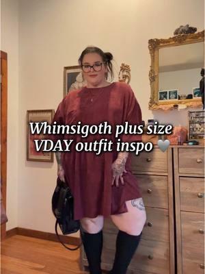 Plus size Whimsigoth vday fit inspo 🩶🩶 #whimsigothfashion #plussizefashion #valentinesdayoutfitideas 