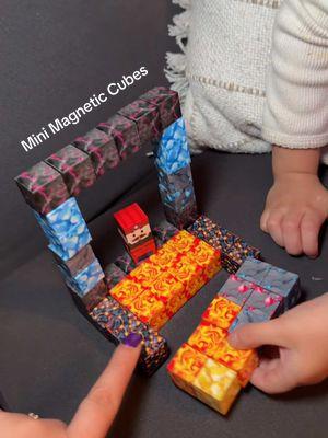 These mini magnetic cubes are SO fun to play with! 🧲✨ #kidsactivities #toddlertok #caractivities #kidmusthaves 