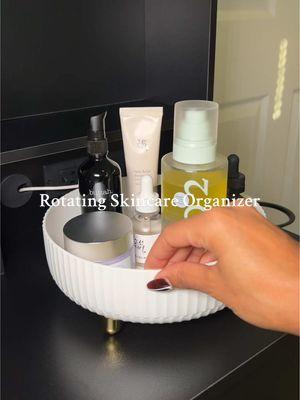 Love this rotating tray for my vanity.    #rotatingmakeuporganizer #rotatingtray #vanitydecor 