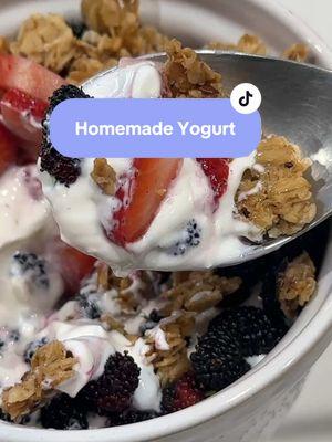 Replying to @Daniscreationsfl  Homemade yogurt recipe:  1/2 Gallon Whole Milk 1/2 Cup of yogurt with cultures  Vanilla and sweetener of choice  Heat milk to at least 180 °F but below boiling  Cool to to between 100°F and 110°F    Add 1/2 yogurt and allow to develop for about 8 hours at around 100°F  Strain overnight for thicker Greek style yogurt  Store Refrigerated and covered for up to 2 weeks  #yogurt #makeitathome #greekyogurt 