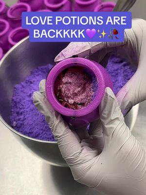 LOVE POTIONS ARE BACK🤩💜 #559 #fresno #clovis #SmallBusiness #bathbombs #bathbombmaking #satisfying #showertok #packingorders #Vlog #target #girls #sephora #makeup #bath #packanorderwithme #witch #witchtok #potion 