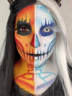 2 seconds VS 2 hours or more🤭❄️Snow Miser VS Heat Miset🔥 IB: @Amy #snowmiser #snowmiserheatmiser #heatmiser #skullmakeup 