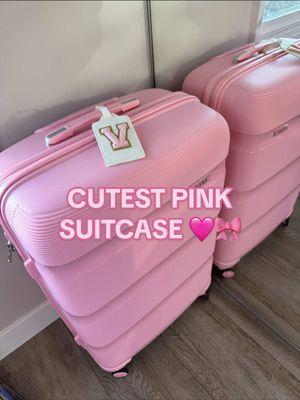 If you we’re needing a new suitcase, this one off of Amazon is quite literally the best thing I’ve ever laid eyes on #pinksuitcase #cutesuitcase #amazonsuitcases #girlysuitcase 