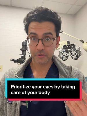 Prioritize your eyes by taking care of your body #eyehealth #eyehealthtips #eyehealthmatters #eyehealthawareness #eyehealthcare #eyecare #eyecaretips #eyecareforyou #SelfCare #healthy #healthcare #physicalhealth #generalhealth #diabetes #bloodpressure #highbloodpressure #eyedoctor #drboparai #corneacare 