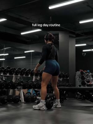 my full leg day routine hitting errrythang (even calfs 🙄) — save this post & let me know if you try it! ❤️‍🔥 1️⃣ db sumo squats: 3x10 1️⃣ SS: db hip thrusts 3x10 2️⃣ smith split squats: 3x6 each  3️⃣ smith close stance squat: 3x10 4️⃣ leg press: 3x10 4️⃣ SS calf press: 3x10 5️⃣ leg extension: 3x15 #GymTok #legday #legsworkout #legdayworkout #legdayroutine 