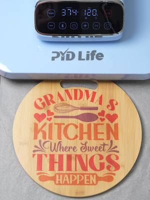 Will grandma like this cutting board gift? #pydlife #grandmagift #cuttingboard #autoheatpress #sublimationcuttingboard #bambocuttingboard  #kitchenboard  #giftsforgrandma  #customcuttingboard #heatpressprinting #heatpress #sublimationblanks #sublimationprinting 