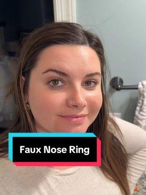 Replying to @Rachael this fake nose ring is perfect for testing out if you like how it looks before getting the real thing! (Or testing if you want a second hoop!) #MomsofTikTok #nosering #fauxpiercing 