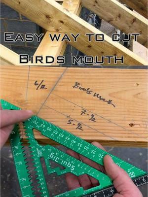 Easy way to cut Birds mouth 🐣 With the Fusion Pro 🇺🇸 Made in USA  SquiJig Tools  Squijig.com  #raftersquare #speedsquare #constructiontips #framing 