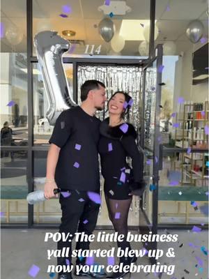 Cheers to 1 yr 🍾✨ #fyp #beautyparloursalonaz #azhair #azhairstylist #azhairextensions #azhairsalon #businessowner #businesscouple #hustle #2025 #1yearanniversary #couplebusinessgoals #businessowner #hairsalonowner 