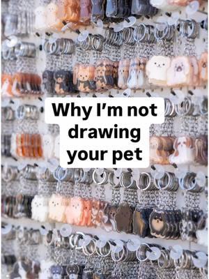 This is the truth behind why I’m not drawing your pet while I pull keychain orders 🫣 My goal is not to create an exact 1:1 portrait of every pet, but SYMBOLS of different species, breeds, and colors.  #animalart #petportraitart #petparent #petkeychain #petgifts #dogmom #catmom 