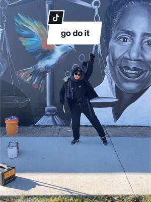 Quick dance break while painting 🕺🎨 #godoit #dancetrend #houstonmuralist #houstonartist #aapiartist #filipinoartist #godoitdance #painting #coldweather #bundledup #artthings #jerseyclub 