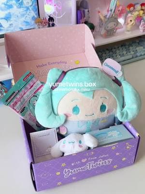 unboxing this month’s @YumeTwins subscription box⭐️!! use code PAOBERN for a discount on your first YumeTwins box! I got so many cute goodies from the Cinnamoroll x Hatsune Miku collab 🩵 my fave is the plushie! what is yours?   - check my b!0🤍!!  #yumetwins #kawaiiaesthetic #kawaii #japan #hatsunemiku #cinnamoroll #blindbox #blindboxopening #trinkets #roomdecor #fypシ #foryou 