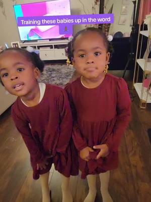 I'm committed to teaching my neices how to pray and about Jesus🙏🏾🩷 #childrenofgod  #trainupachild #jesuslovesthelittlechildren #fyp #twinsoftiktok #twinsisters 