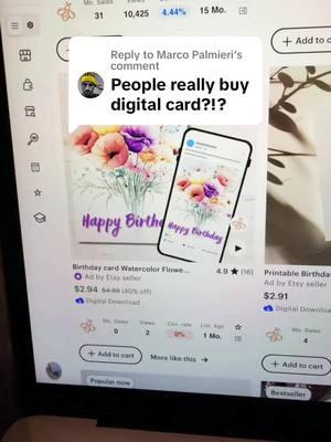 Replying to @Marco Palmieri People really do buy digital download cards from Etsy so that they can print it themselves! 🤩 #passiveincome #sellyourart #canva #digitaldownloads #makemoneyonline 