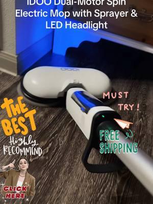 It’s so amazing l would really recommend 🥰 #fypシ゚viral🖤tiktok☆ #tiktokshopfinds#iDOO #deepcleaningmop#rechargeable #cordlessspinmop #LEDHeadlight @IDOO US 