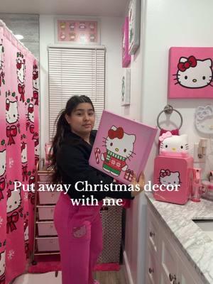 Come back to watch me redecorate 😊 #christmasdecor #hellokitty #hellokittybathroom 