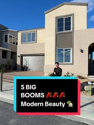 This is one of the best modern homes in Las Vegas. Priced from $566K + upgrades, you are located in the northwest, you get 2,640 sq ft, 3-4 beds, office/bed downstairs, a loft, 2 car garage, and so much more. #modernhome #modernliving #newhomeconstruction #hometour 