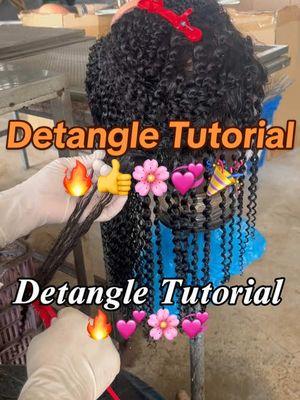 Detangle tutorial🔥💕🌸💞🎉🦋#lacefrontwig #hdlacewig #humanhairwig #gluelesswig #wigtutorial #singleknotswigs #virginhairwig #foryoupage #slaywig #wigtips 