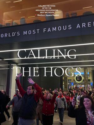 THE COOLEST MOMENT in the coolest place !!!!!! 🐗🏀🗽✨ #newyork #newyorkcity #nyc #basketball #arkansas #razorbacks #hogs #AR #gohogs #city #fyp #callingthehogs #viral #msg #madisonsquaregarden 