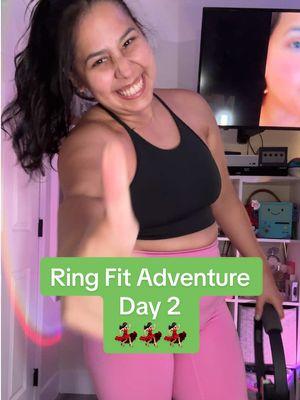 Replying to @Triz Day 2 of playing that workout game that’s collecting dust in your closet 💸 @🩷 Jenny Omaly 💚  I didn’t show it but I also redid level 1 so I could 100% it 🤣 #nintendoswitch #nintendoringfitadventure #ringfitadventure #ringfit #wiifit #workoutgame #athomeworkout #athomeworkouts