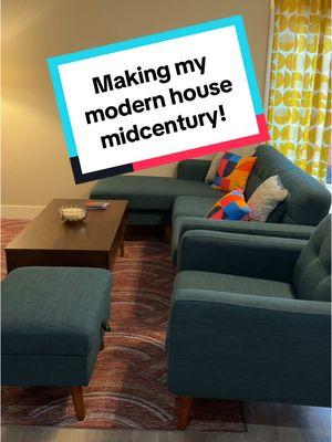 Midcentury *inspired* The historical accuracy purists can rip me apart in the comments for the engagement, thanks ✌️ #midcenturymodern #midcentury #retro #retrodesign #firsttimehomebuyer #1960s  