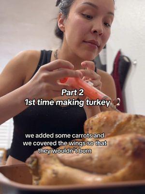 Part 2 of my 1st time making Christmas dinner 🦃 my family was very satisfied & and couldn’t believe how juicy & seasoned it was 😋#juicyturkey #christmasdinner #pmuartist #mexicana #cooking #fypシ #cookingathometiktoktv #cookingtiktok 