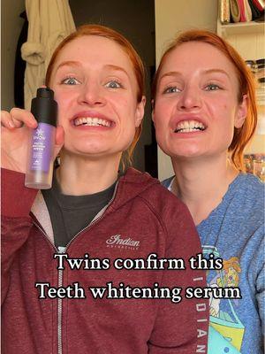 Identical twins test @Snow Teeth Whitening purple serum! Very impressed and twin approved ✅ #teethcare #teethwhiteningkit #teethcleaning #TikTokShop #snowteethwhitening #tryitwithtiktok 