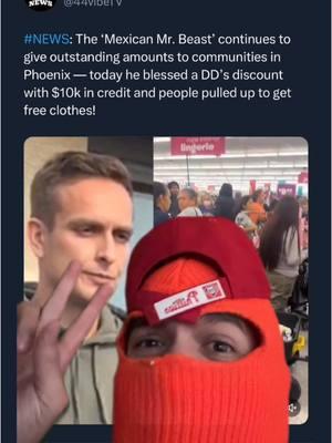 The Mexican Mr Beast is being talked about more and more because he keeps going to communities and blessing families in times of need. His name is Juan from ThatWasEpic and he’s known for his acts of kindness. Just 2 days back he bought 10k in gas credit at a Phoenix gas station and let everybody come get a free fill up. Then today, he went to a DD’s discount and got another 10k and let the people splurge. #thatwasepic #juangonzalez #phoenixtok #arizonacheck #44vato 