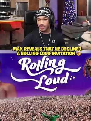 max reveals that he declined a rolling loud invitation 🤯 #plaqueboymax #rollingloud #foryou #fyp #viral 