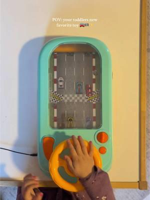 Her new favorite toy 🚘🏁✨ #toddler #fyp #toddlermusthave #toddlergames 