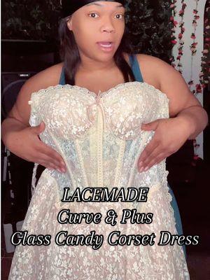 This breathtaking Curve & Plus Glass Candy Corset Dress by @Lacemadeus you just have to see #lacemade #lacemadedress #corset #lacedress #vintagefashion #plussizefashion 