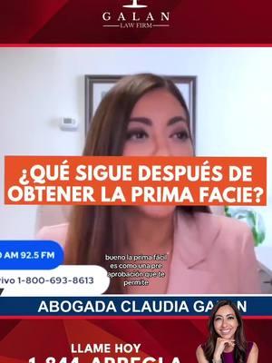 ¿Qué sigue después de obtener la Prima Facie?  La prima facie es una pre aprobación que te permite obtener beneficios del gobierno, después de esta debes esperar por tu cita de huellas. #abogadadeinmigracion #imigracion #inmigracionEEUU #abogadagalan