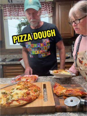 #pizzadough #pizza #bbqchickenpizza #pepperonipizza #fyp #fypageシ #fypage #fypシ                           1 Pack Active Dry Yeast 1 cup Warm Water 1/2 tsp Salt 1 tsp Sugar 2 tsp Olive Oil 3 cups Flour   Directions Dissolve yeast in warm water(less than 100 degrees) in a large bowl. Add salt, oil and sugar. Stir well. Add flour and mix well Knead for 2 minutes or more. Cover with a damp cloth or oiled plastic wrap and let rise for 1 hour. Brush 14 inch pan with oil and bake at 450 degrees for 15 - 20 minutes. Tip: bake for five minutes, take out and put topping on, then bake for 15 minutes.