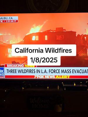 1/8/2025 - 3 Active Wildfires are burning out of control. 0% contained! 40k have evacuated. Wind is blowing at nearly 100 mph in some areas! #wildfiresincalifornia #wildfires #losangeles #massevacuation #news #californiaisonfire #pasadenacalifornia #altadenacalifornia #palisadescalifornia #livenews #newupdates 