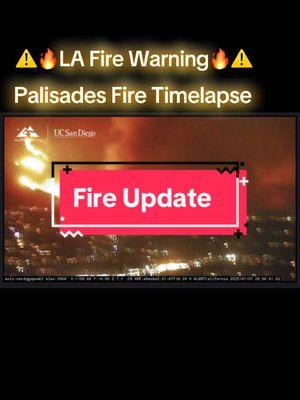 ⚠️🔥LA Fire Warning🔥⚠️ #triggerwarning #lafire #losangeles #losangelesfire #topangacanyon #onfire #santamonica #upinsmoke #pacificpalisades #fire #fireinla #pacificpalisadesfire #palisadefire #latoday #lanow #losangelesweather #firewatch #firewarning #southerncalifornia #socal #socallife #socalfire #oncall #timelapse #update #updates #share #foryou #fyp 