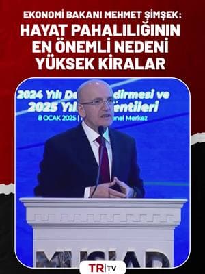 #Ekonomi Bakanı #MehmetŞimşek: Hayat #pahalılığının en önemli nedeni yüksek #kiralar. Bunu #para politikasıyla çözemeyiz. #Konut arzını artırarak çözebiliriz.”