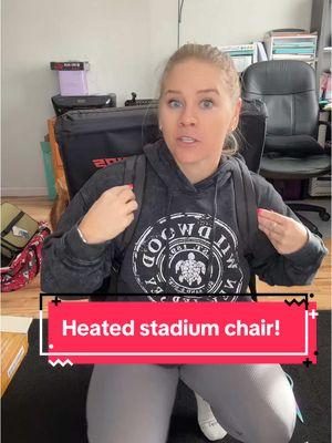 No more freezing at spring and fall sports! #sportsmom #sportsmomlife #heatedchair 