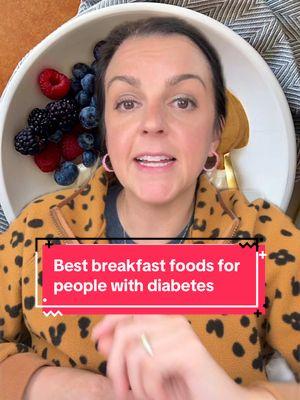 Some of my favorite breakfast foods for people with diabetes are probably things you already have on hand at home. All of these foods are either high in fiber, high in protein, or both, and can help make a well-rounded meal to start your day.  #milknhoneynutrition #diabetes #bloodsugar #type1 #t1d #type1diabetes #type2 #t2d #type2diabetes #prediabetes #bloodsugarfriendly  #greenscreen 