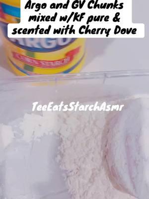 Cherry Dove Scented chunks Argo and GV/KF mix ❤️❤️🤪🤤#foryoupageofficiall #fypsounds #fypシ゚viral #explorepage #crunching #asmrsounds #cornstarch #cherry #dove #corn #argo 